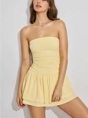 Garage Women's Flirty Hem Tube Romper Dress